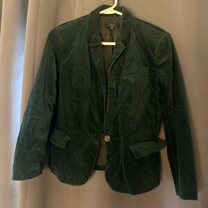 Emerald Green Velvet Blazer